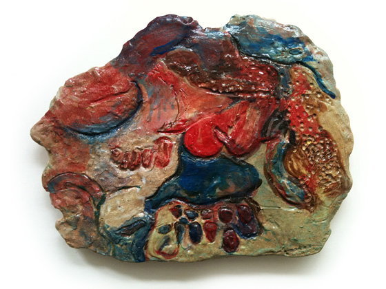 Isle of fungi  sleep 34x43cm glazed stoneware 2011